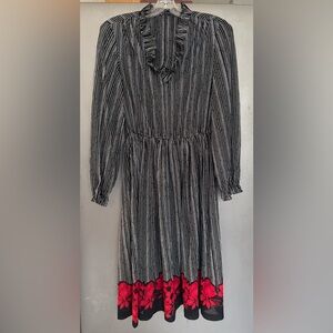 Black and red vintage 1980’s dress with ruffles